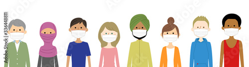 色々な国の人　マスク