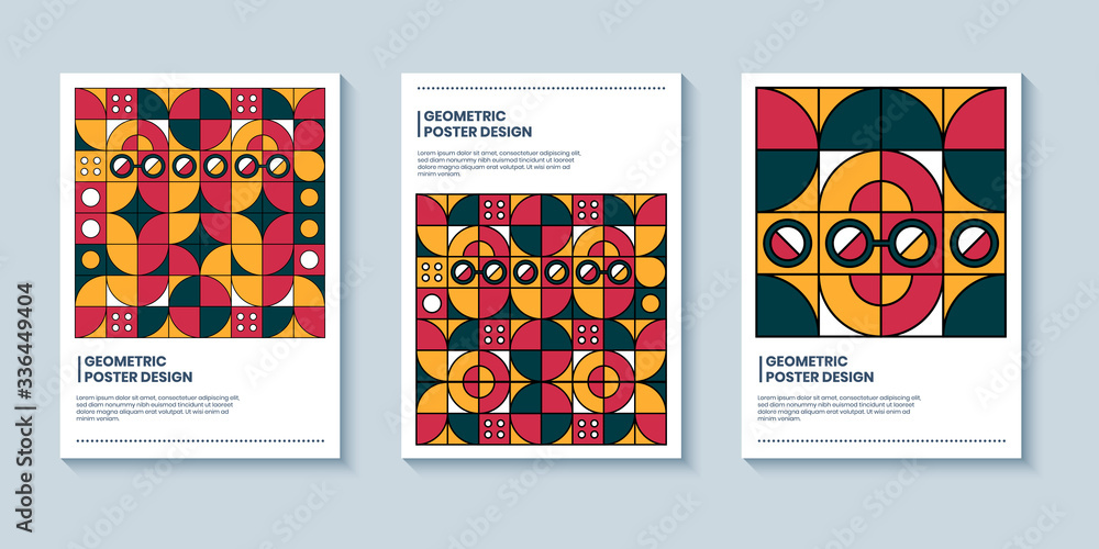 Set of three abstract retro style covers backgrounds with geometric shape. Colorful geometry backgrounds, applicable for Cover, Poster, Card Design Set of three abstract retro style covers backgrounds with geometric shape. Colorful geometry backgrounds, applicable for Cover, Poster, Card Design