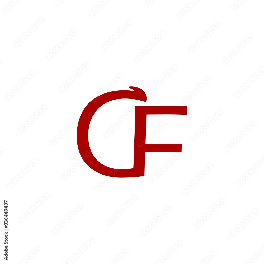 Simple CF initial based letter icon isolated on white background Simple CF initial based letter icon isolated on white background