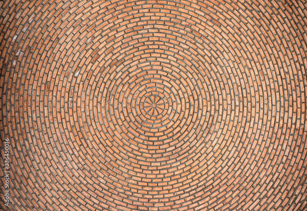Fototapeta premium Texture of a brick ceiling with concentric circles