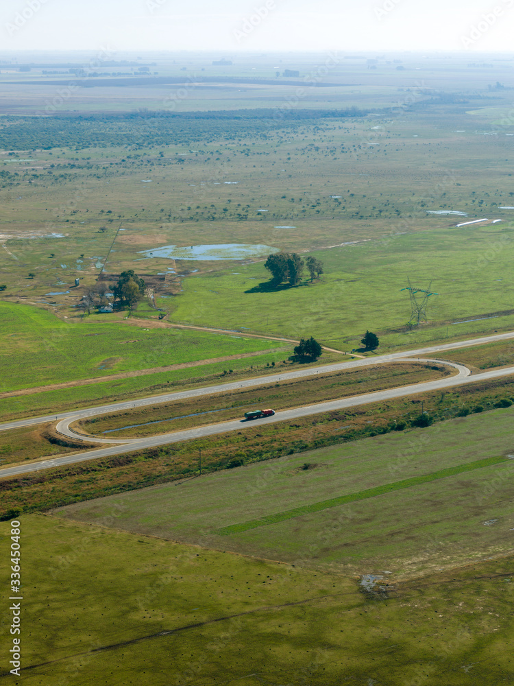Aerial view of the national highway 14 that runs from north to Argentina. 