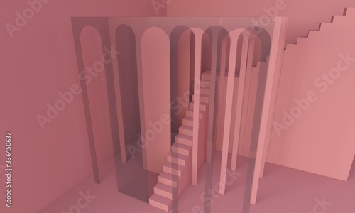 3d render of isometric arch form