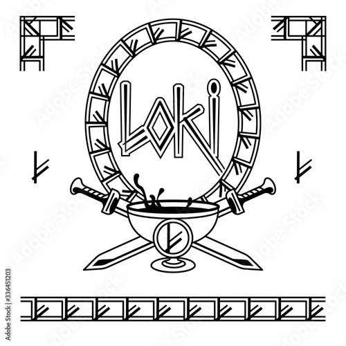 Loki Ornament Viking God Logo Emblem