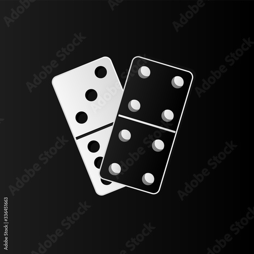 Domino icon sign . Creative vector domino full set isolated on white background. Dominoes bones art design. Abstract concept for game graphic element . Abstract concept .