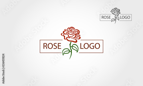 Rose Vector Logo Template. Simple and elegant logo design of an rose. 