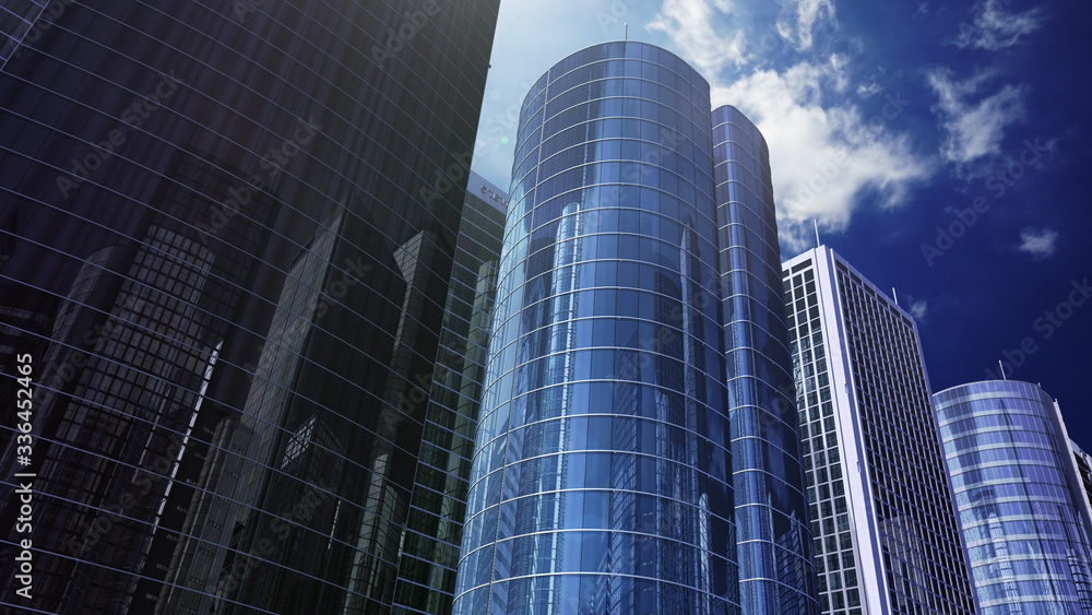 Modern Skyscraper Buildings office City Day Sky 3D illustration images Modern Skyscraper Buildings office City Day Sky 3D illustration images