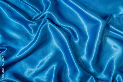 Blue color silk fabric