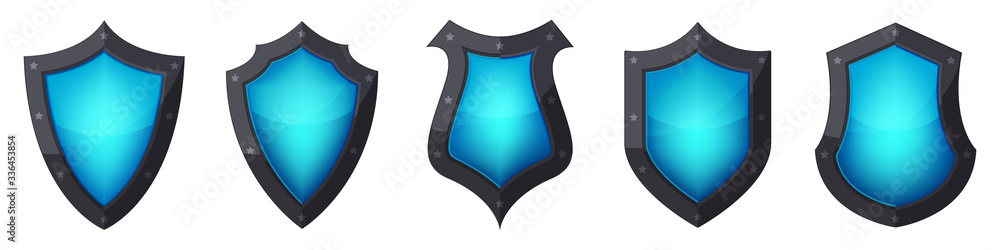 Shield icons set. . Vector illustration.