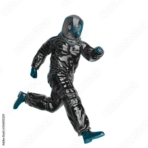 man in a biohazard suit is running © DM7