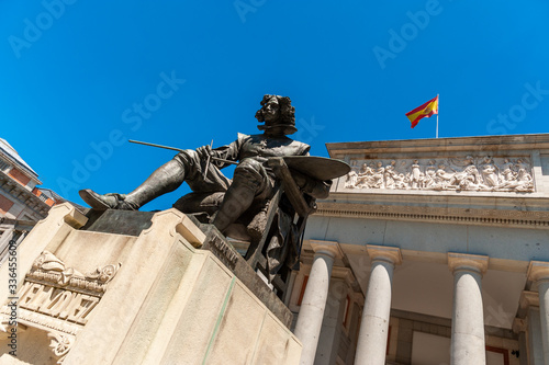 Statue of artist Diego Velazquez outside the Museo del Prado, Madrid, Spain photo
