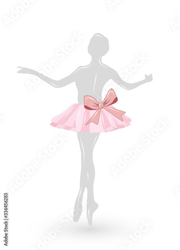 Ballerina mit rosafarbenen Tutu & großer Schleife