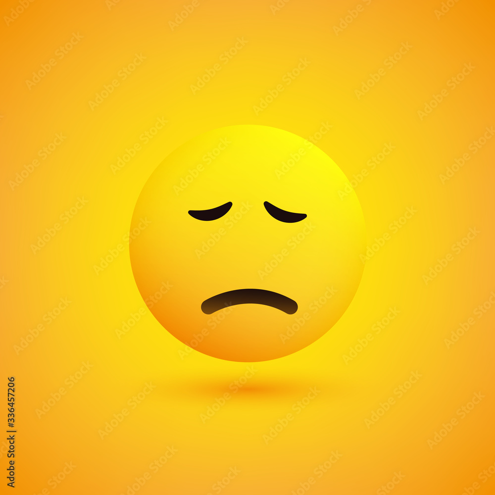 Sad Pensive Face - Emoticon - Vector Design Sad Pensive Face - Emoticon - Vector Design