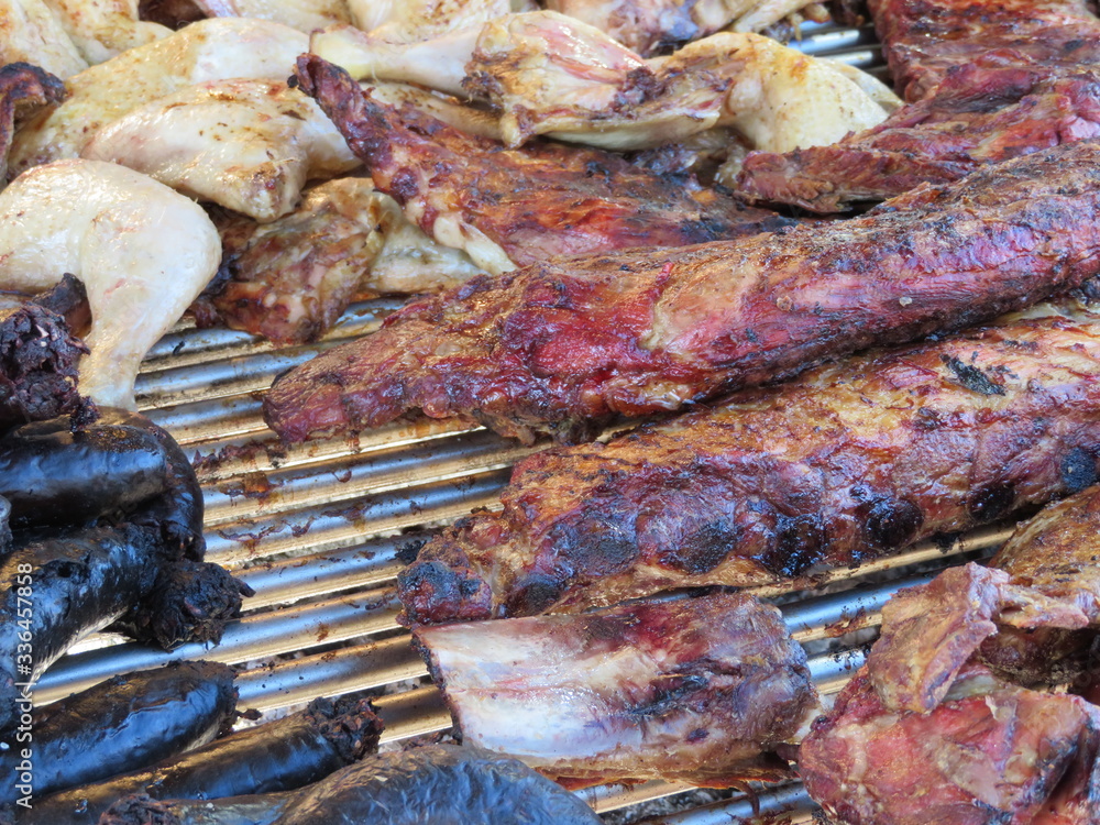 Beautiful picture of grilled meat of great flavor and delicious smell Beautiful picture of grilled meat of great flavor and delicious smell