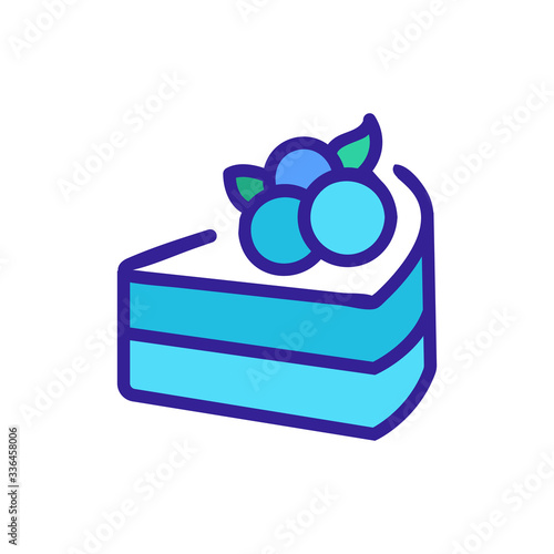 blueberry pie icon vector. blueberry pie sign. color contour symbol illustration