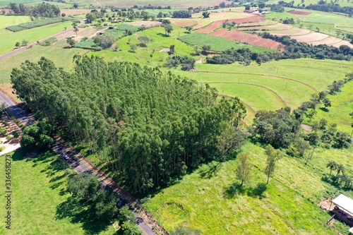 Panoramic view of beauty rural life scene. Great landscape