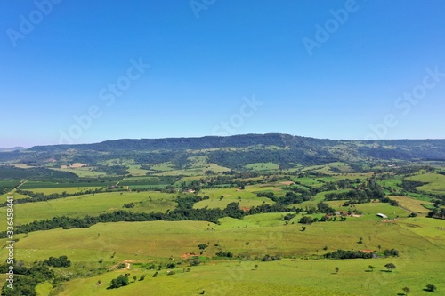 Panoramic view of beauty rural life scene. Great landscape