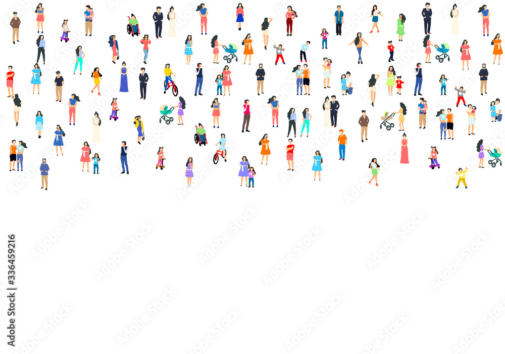 A group of people walk and relax with their family, happy people background. A group of people walk and relax with their family, happy people background.