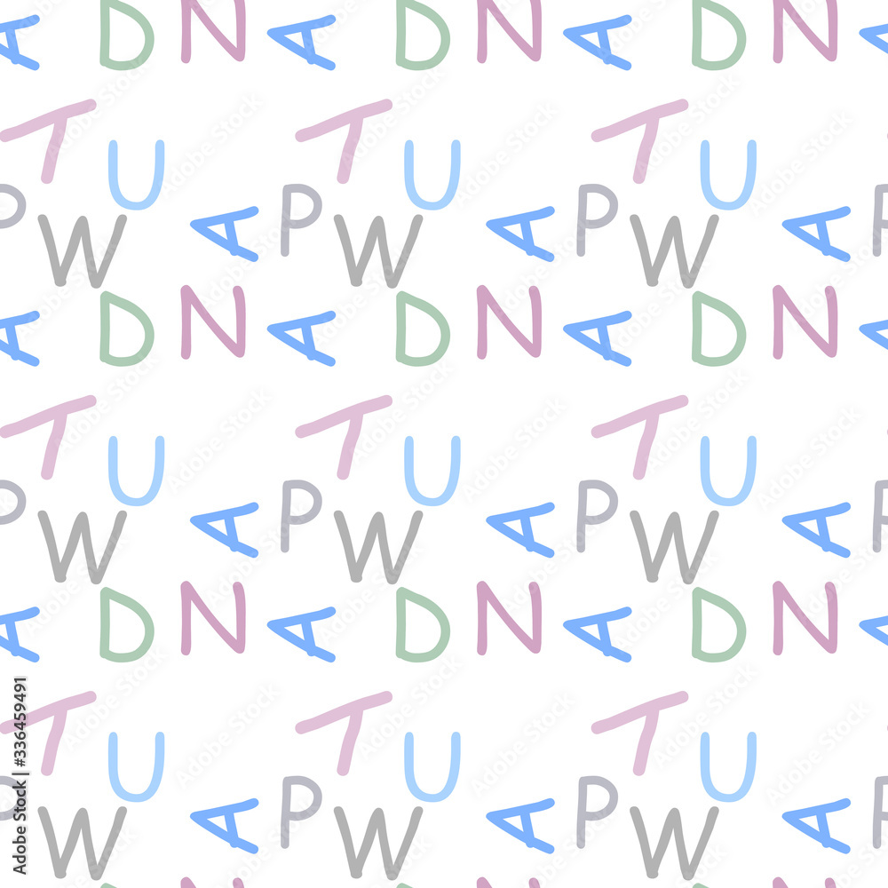 Seamless pattern with alphabet letters.Gift wrapping paper. Bed sheets and interior. School and learning theme. Seamless pattern with alphabet letters.Gift wrapping paper. Bed sheets and interior. School and learning theme.