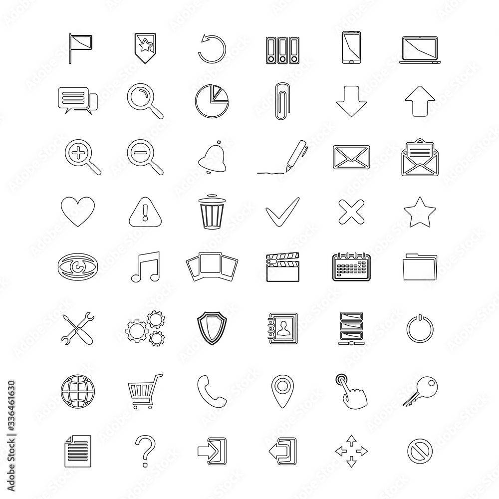 Media and communication icon set