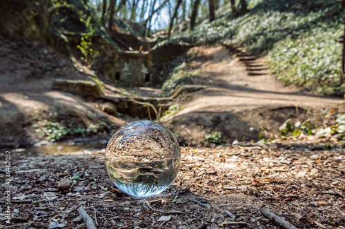 Gorge in Haluzice, Slovakia, scene with lens ball photo