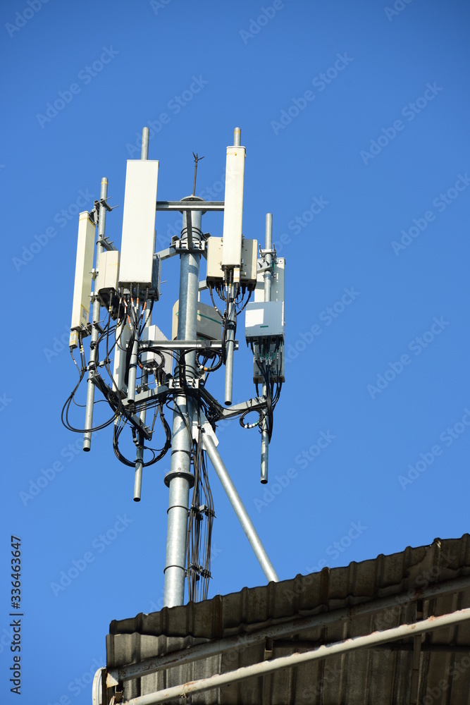 Telecommunication Tower Antennas High Pole Signal Transmission Both Wireless Phone Telecommunication Tower Antennas High Pole Signal Transmission Both Wireless Phone