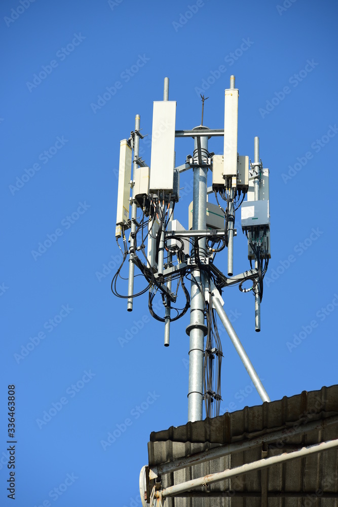Telecommunication Tower Antennas High Pole Signal Transmission Both Wireless Phone Telecommunication Tower Antennas High Pole Signal Transmission Both Wireless Phone