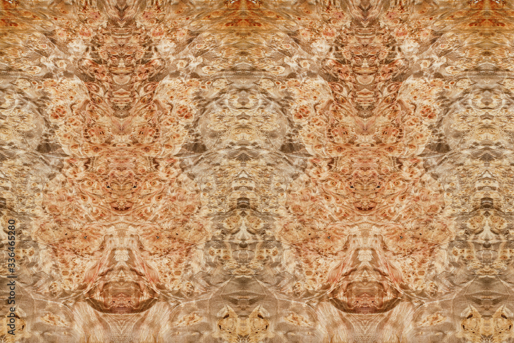 Seamless background of a stabilized maple Capa close-up. Natural pattern for crafts art or background