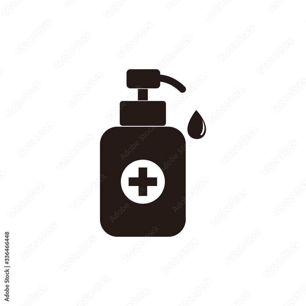 Hand sanitizer icon in trendy flat style isolated on white background Hand sanitizer icon in trendy flat style isolated on white background