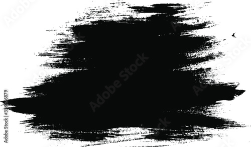 Vector brush sroke texture. Distressed uneven grunge background. Abstract distressed vector illustration. Overlay over any design to create interesting effect and depth. Black isolated on white. EPS10