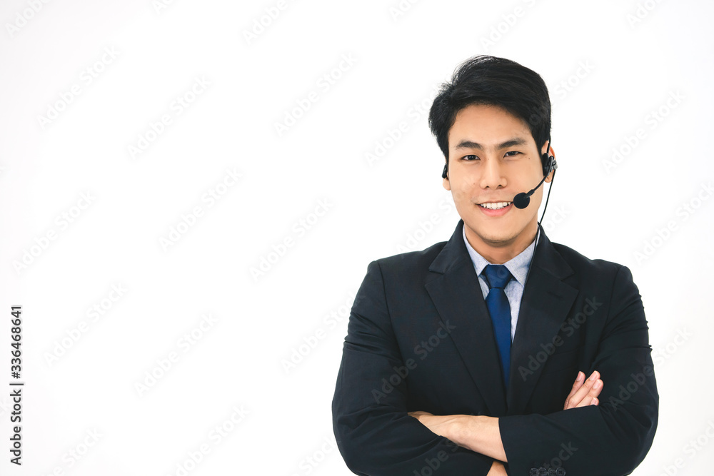 New gen professional leadership look. Young business smile call center asian man New gen professional leadership look. Young business smile call center asian man
