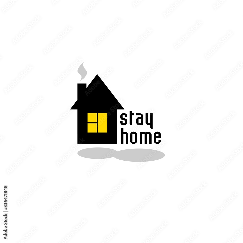 sign black house vector stay home