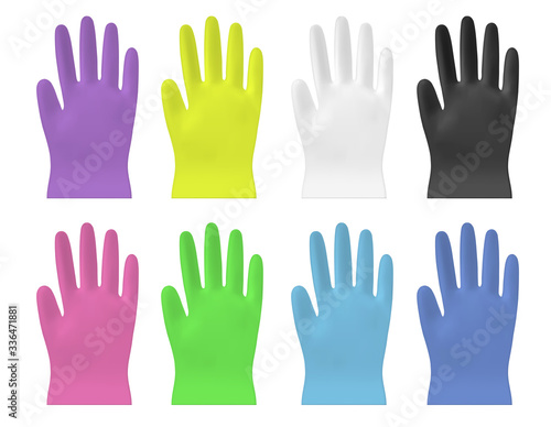 Disposable  color vector plastic or nitrile gloves
