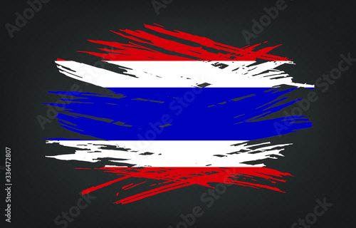 Grunge flag of Thailand. Vector illustration of grunge texture on transparent background.