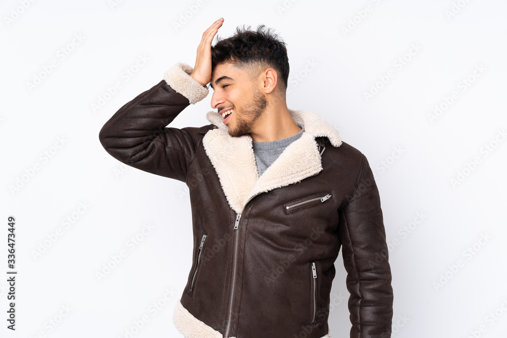 Arabian handsome man over isolated background has realized something and intending the solution Arabian handsome man over isolated background has realized something and intending the solution