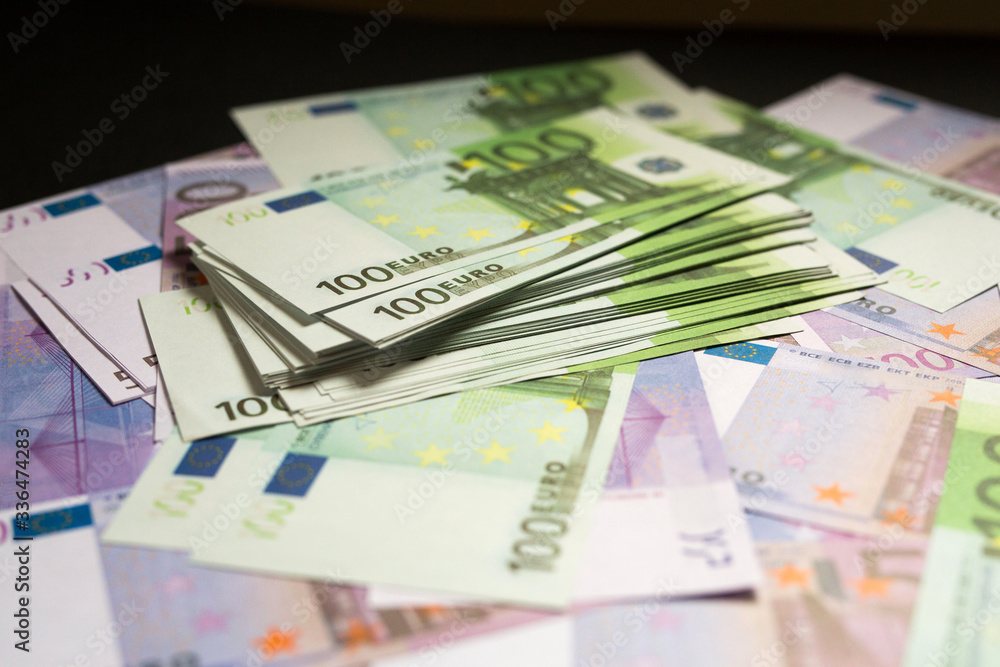 many lying scattered euro bills many lying scattered euro bills