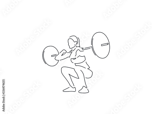 Bodybuilding isolated line drawing, vector illustration design. Sport collection.