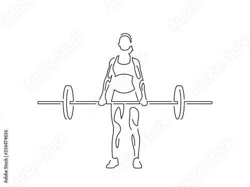 Bodybuilding isolated line drawing, vector illustration design. Sport collection.