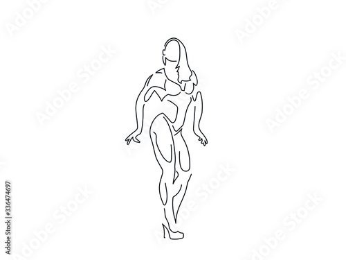 Bodybuilding isolated line drawing  vector illustration design. Sport collection.