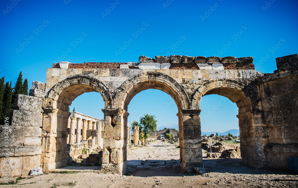 ancient Roman ruins in Pamukkale, Denizli, Turkey ancient Roman ruins in Pamukkale, Denizli, Turkey