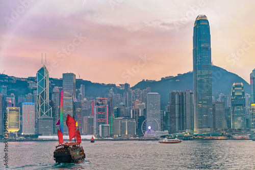 Photography Skyline in the Victoria Harbor HK