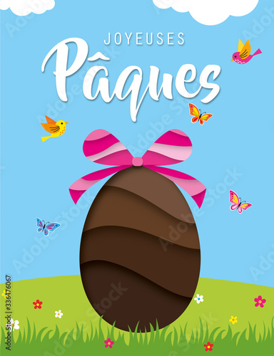 Joyeuses Pâques œuf chocolat paper cut-1