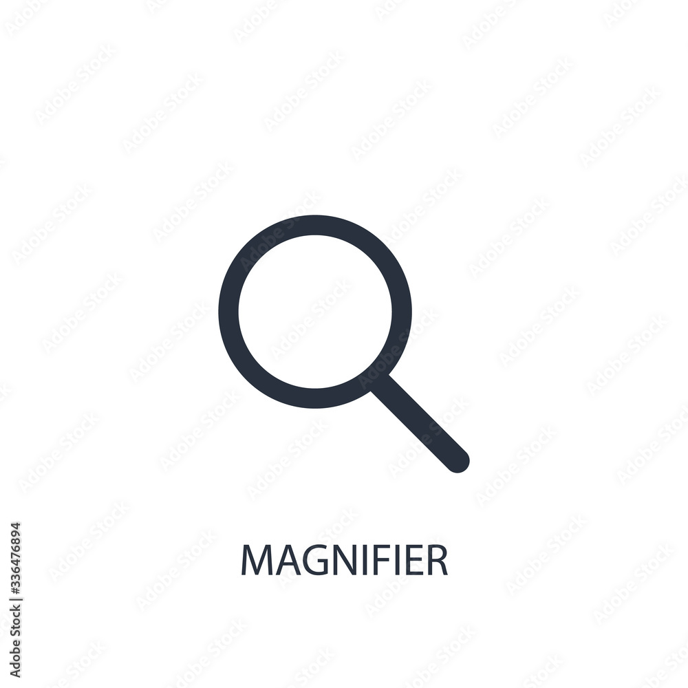 Magnifier icon. Simple device element illustration. Magnifier icon. Simple device element illustration.