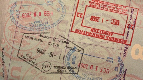 Passport booklet with stamps from countries visited