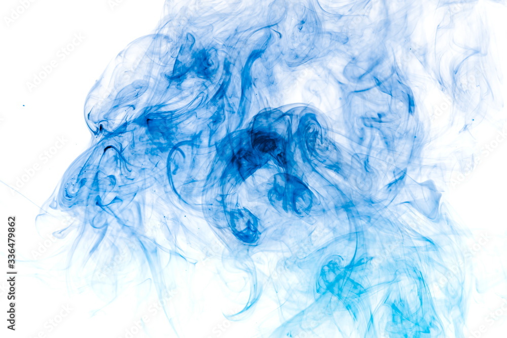 Blue smoke on white background Blue smoke on white background