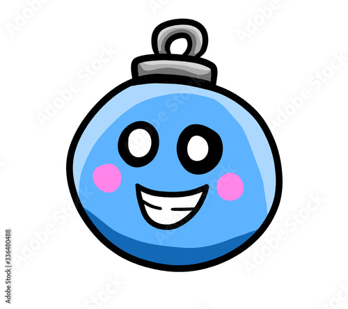 Cartoon Stylized Happy Christmas Bulb