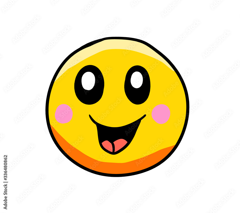 Cartoon Stylized Happy Emoticon