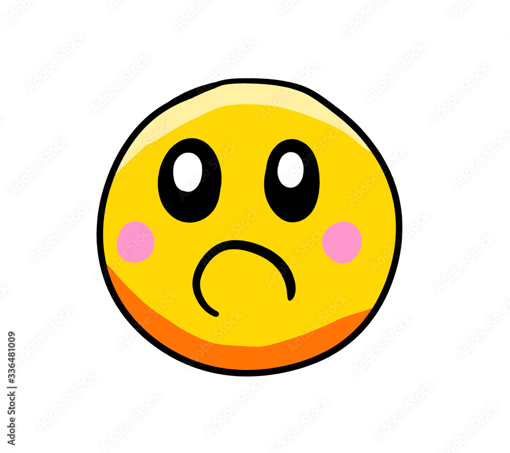 Fototapeta premium Cartoon Stylized Sad Emoticon