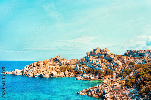 Fototapeta Naklejka Na Ścianę i Meble -  Rocky coast in Capo Testa Santa Teresa Gallura Sardinia