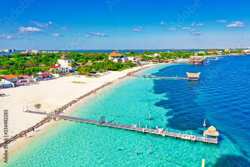 Cancun Mexico beach aerial  © Venu