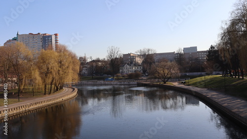 river quayside in european Minsk city © Mikalai Drazdou
